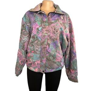 Forrester's Jacket Windbreaker Gore-Tex Vintage 80s 90s Abstract Jeweltone